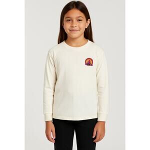 Volcom Werkin Doubles T Shirt Girls Size M Star White Long Sleeve Tee NEW